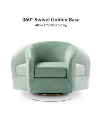 Swivel Accent Chair with Gold Metal Base for Living Room Nursery