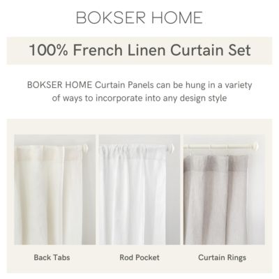 100% French Linen Window Curtain Set
