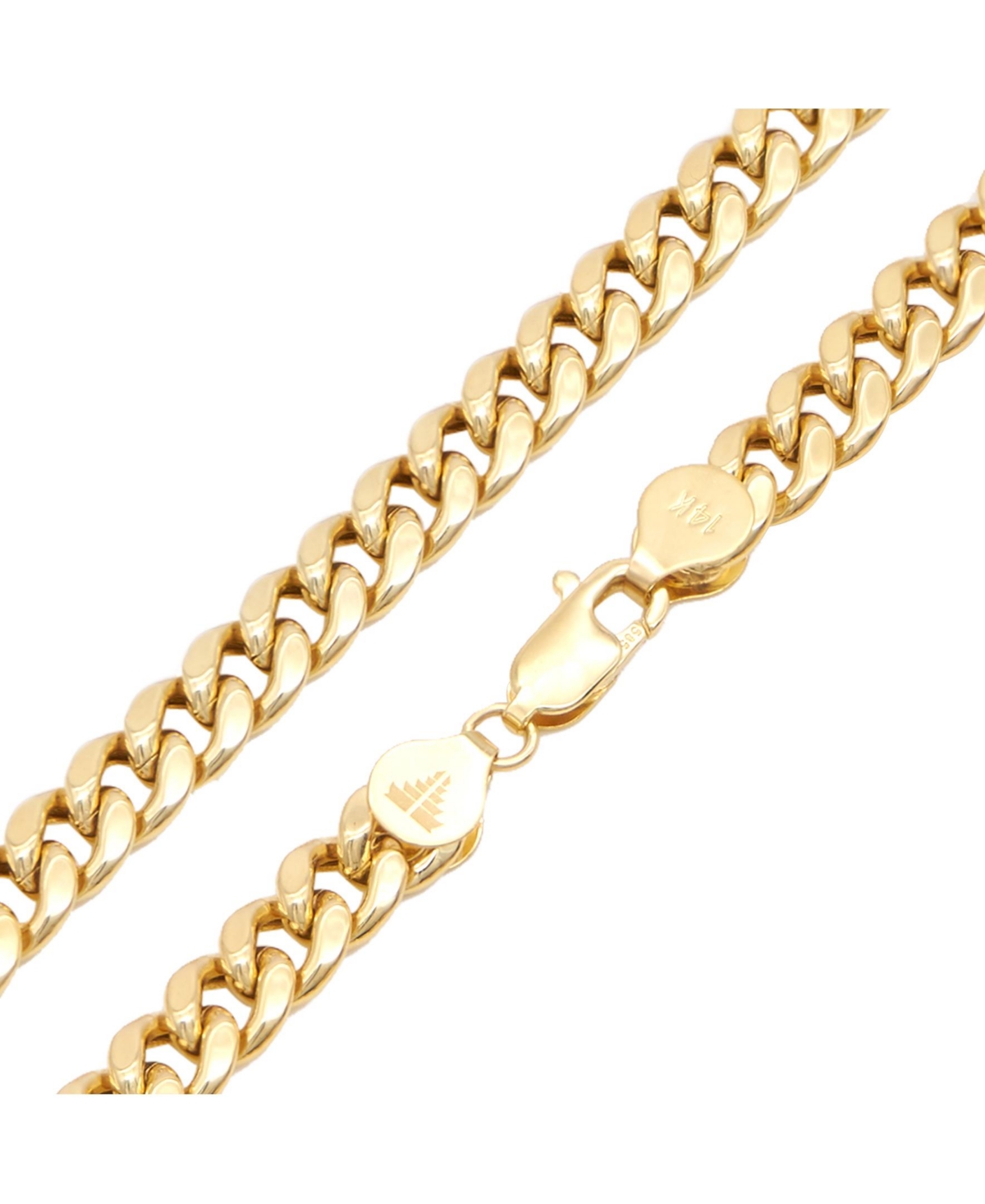 14K Solid Gold 6mm Cuban Chain Bracelet, Hollow-designed, 7 inches, approx. 6.8grams - Gold