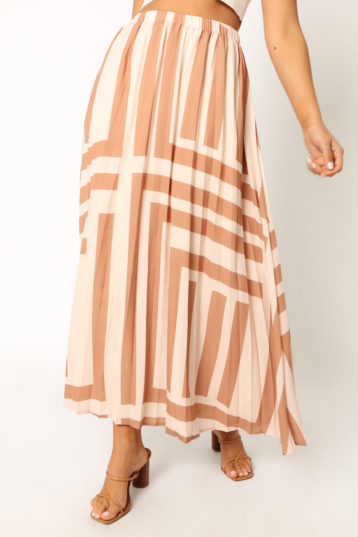 Women's Elke Pleat Midi Skirt - Tan