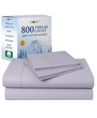 Luxury Bed Sheets Set - 800 Thread Count 100% Cotton Sheets, Deep Pocket, Soft, Cool & Breathable - California King