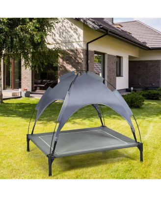Portable Elevated Outdoor Pet Bed with Removable Canopy Shade