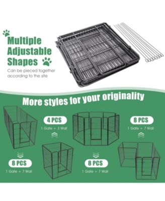 8 Metal Panel Heavy Duty Pet Playpen Dog Fence with Door