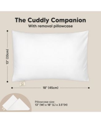 Cuddly Toddler Pillow with Pillowcase, 13X18 Kids Pillow for Sleeping, Small Travel Pillows, Nursery Pillow
