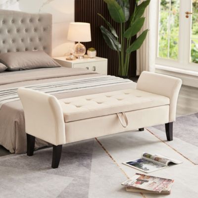 Streamdale 51.5" Bed Bench With Storage Velvet