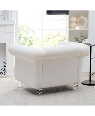 Single Piece  Upholstered Fabric  Compact & Comfortable  1-Seater Sofa for Living Room