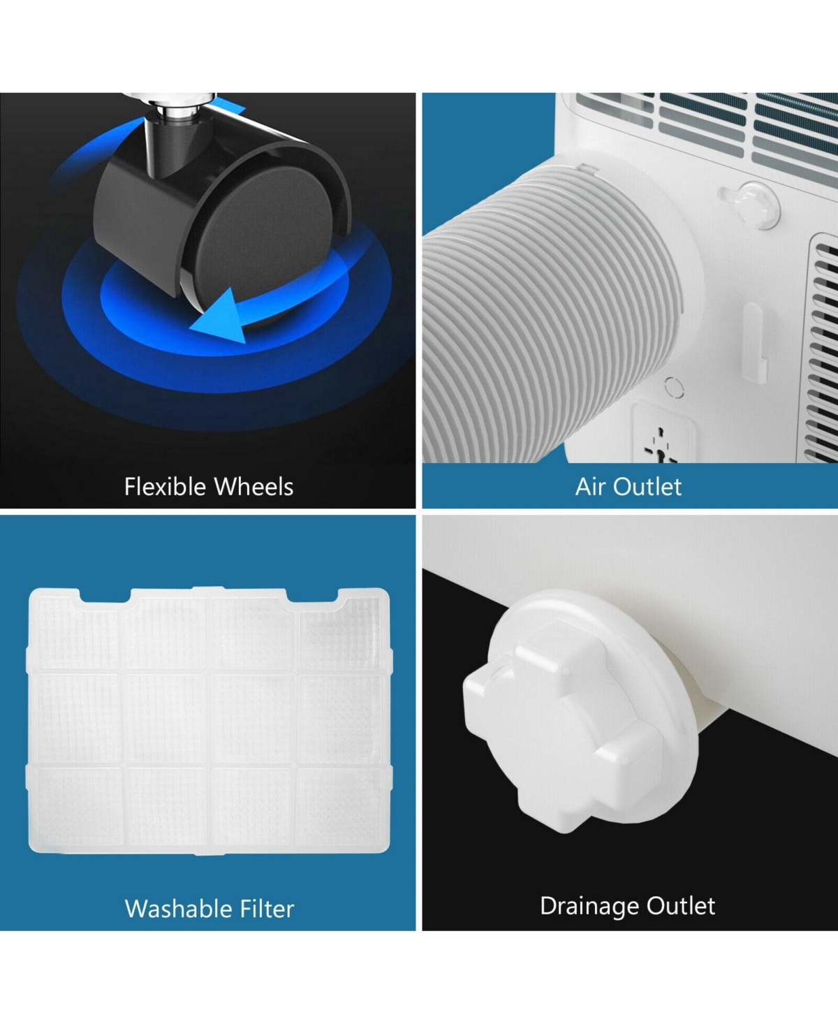 Vebreda 10000 Btu(Ashrae) Portable Air Conditioner with with 3 Modes and Remote Control