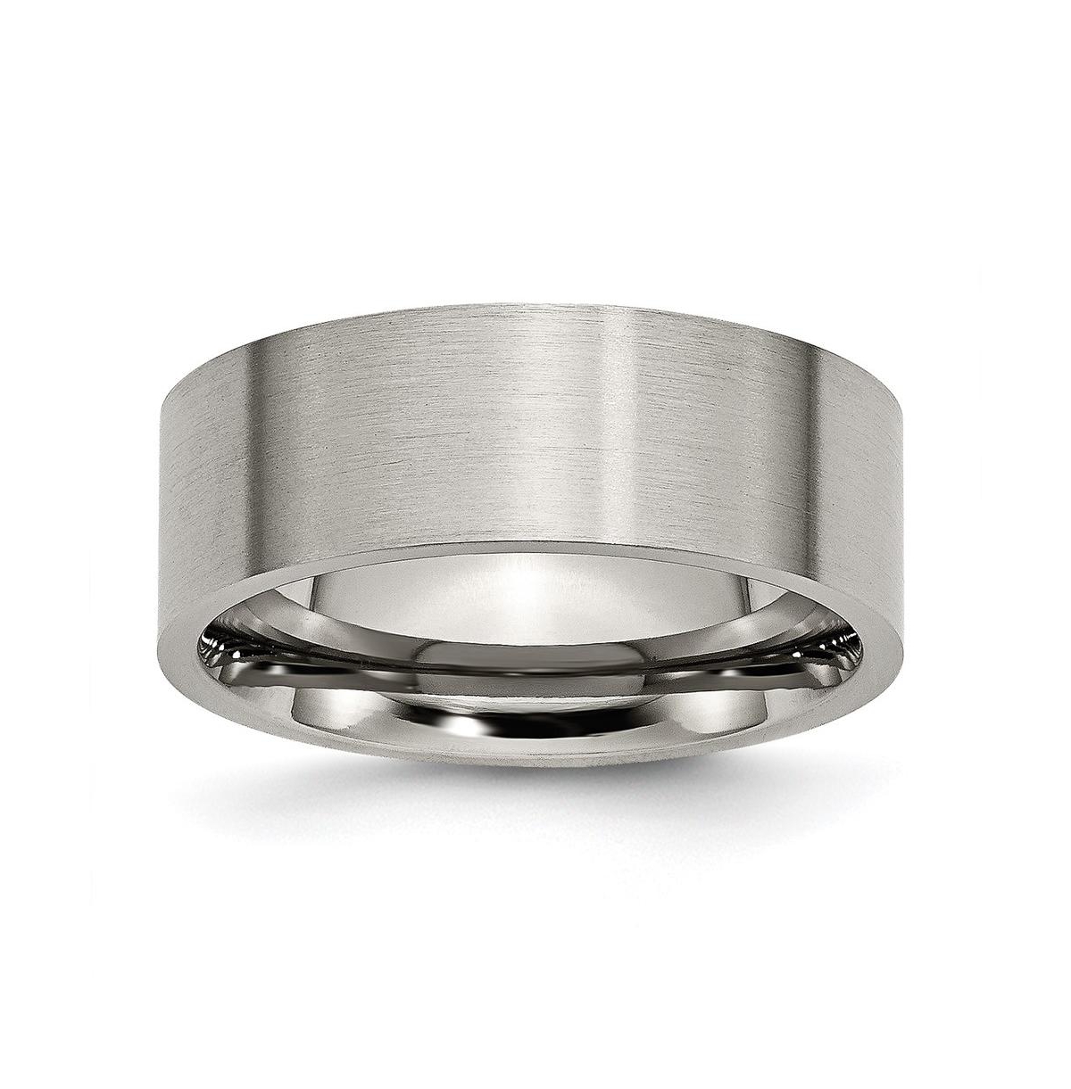 Titanium Brushed Flat Wedding Band Ring - Grey