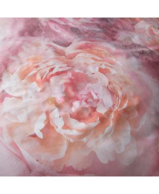 Rose Bloom Cotton Print Duvet Cover Set with Pillowcases, Queen