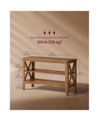 Entryway Storage Bench with Shelves for Shoes and Accessories in Living Room