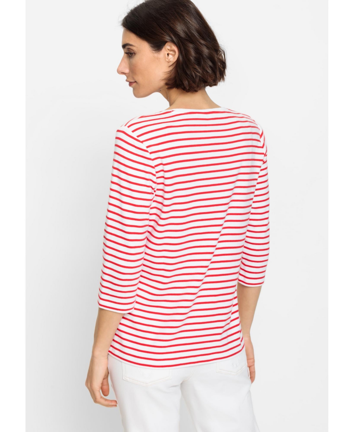 Olsen Women's 100% Cotton Striped T-Shirt