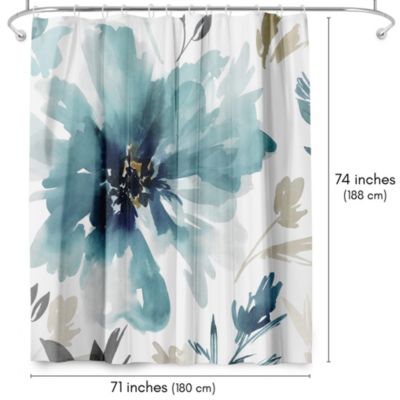 Finesse by PI Creative Art Floral Shower Curtain, 71x74