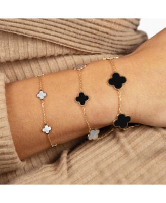 Large Onyx Clover Bracelet
