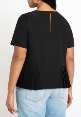 Women's Plus Size Pleated Hem Top