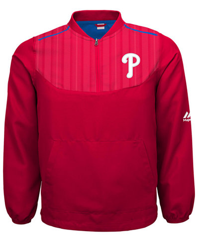 Majestic Boys' Philadelphia Phillies Quarter-Zip Pullover Jacket