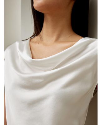 Women's Silk Charmeuse Cowl Neck Top