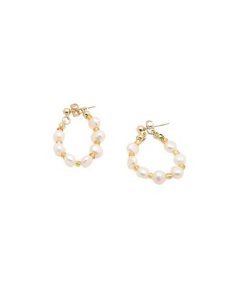 Women's Gold Snowball Teardrop Drop Earrings