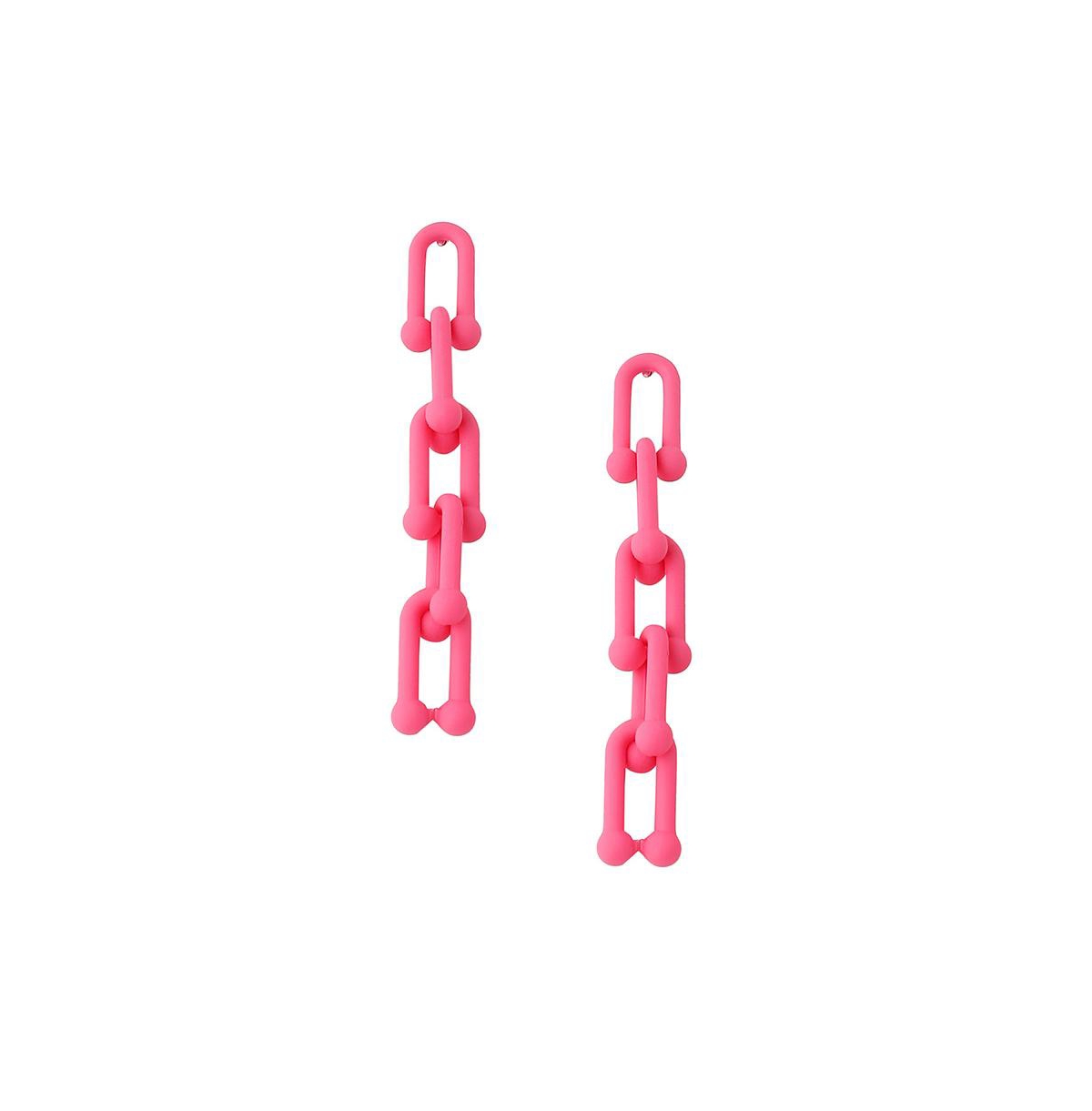 Women's Chainlink Drop Earrings - Pink