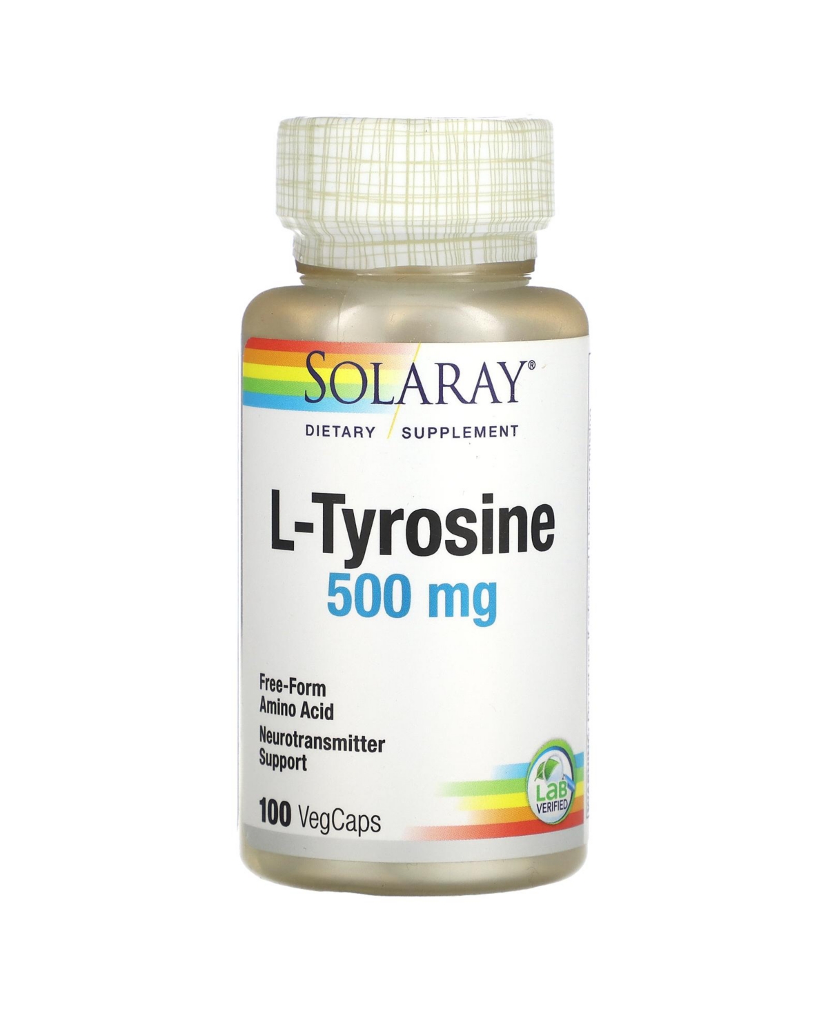 L-Tyrosine 500 mg - 100 VegCaps - Assorted Pre-pack (See Table