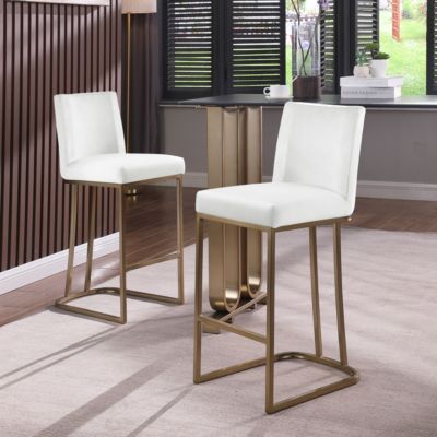 Modern Velvet Counter Height Bar Stools Set