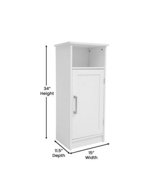 Adjustable Shelf Magnetic Closure Bathroom Storage Cabinet with Open Upper Shelf