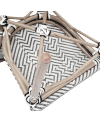 Mael Stacking Thonet Bistro Style Chair With Textilene Seat And Bamboo Finished Metal Frame For Indoor/Outdoor Use