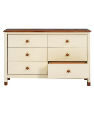 Simplie Fun Wooden Storage Dresser With 6 Drawers, Storage Cabinet For ...