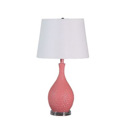 Streamdale 28" Pink Telli Pebble Mid-Century Resin Table Lamp