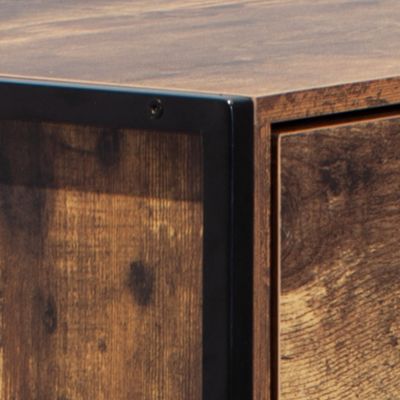 Streamdale Rustic Brown 4 Drawer Dresser with Steel Frame