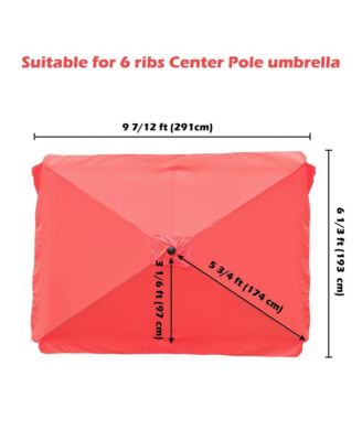 10x6ft Universal Replacement Umbrella Canopy with Tippet Top Cover Patio Beach