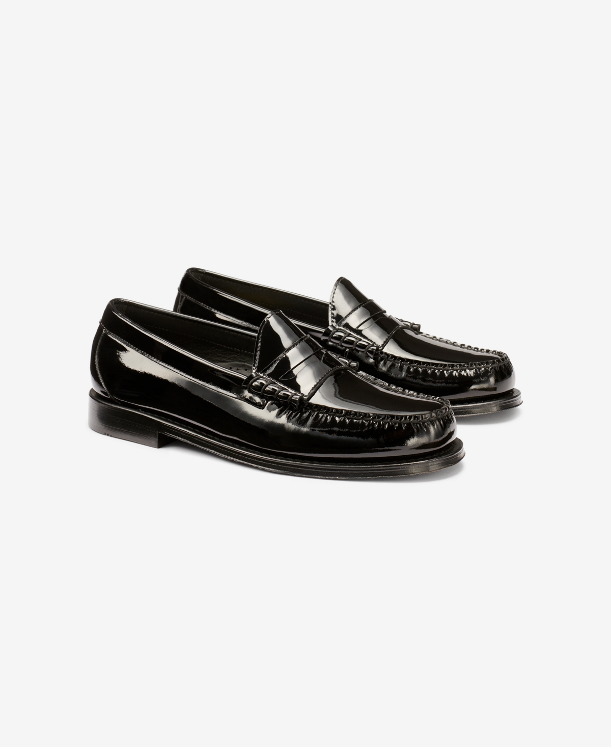 Gh Bass G.h.bass Men's Larson Monogram Heritage Weejuns Loafers In Black Patent