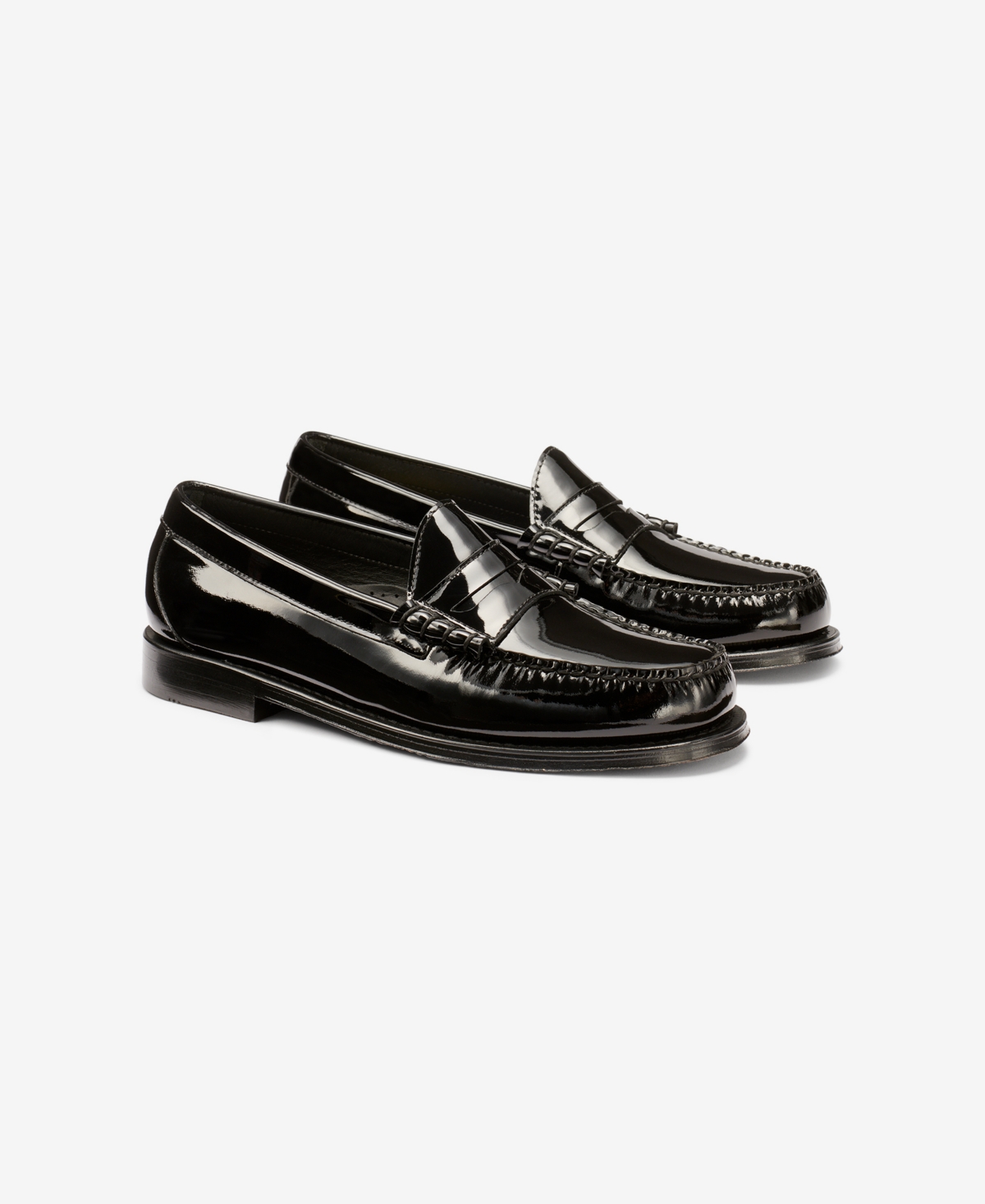 G.h.bass Men's Larson Monogram Heritage Weejuns Loafers - Black Patent