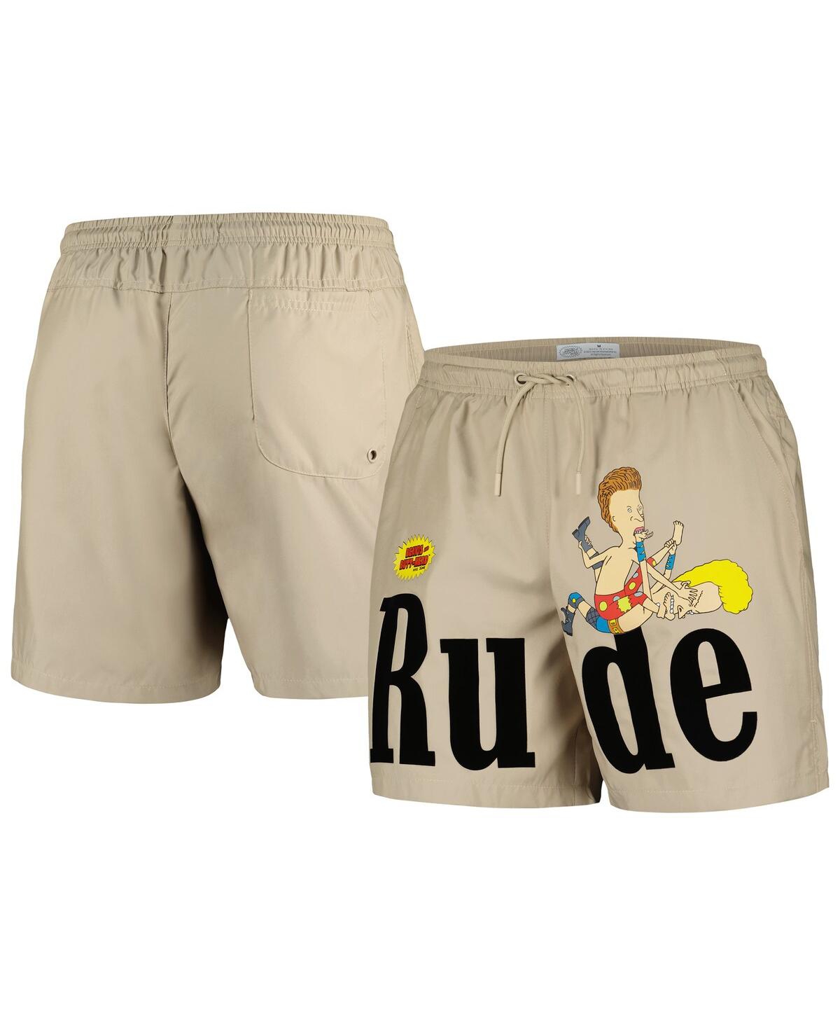 Men's Khaki Beavis and Rude Woven Shorts - Khaki