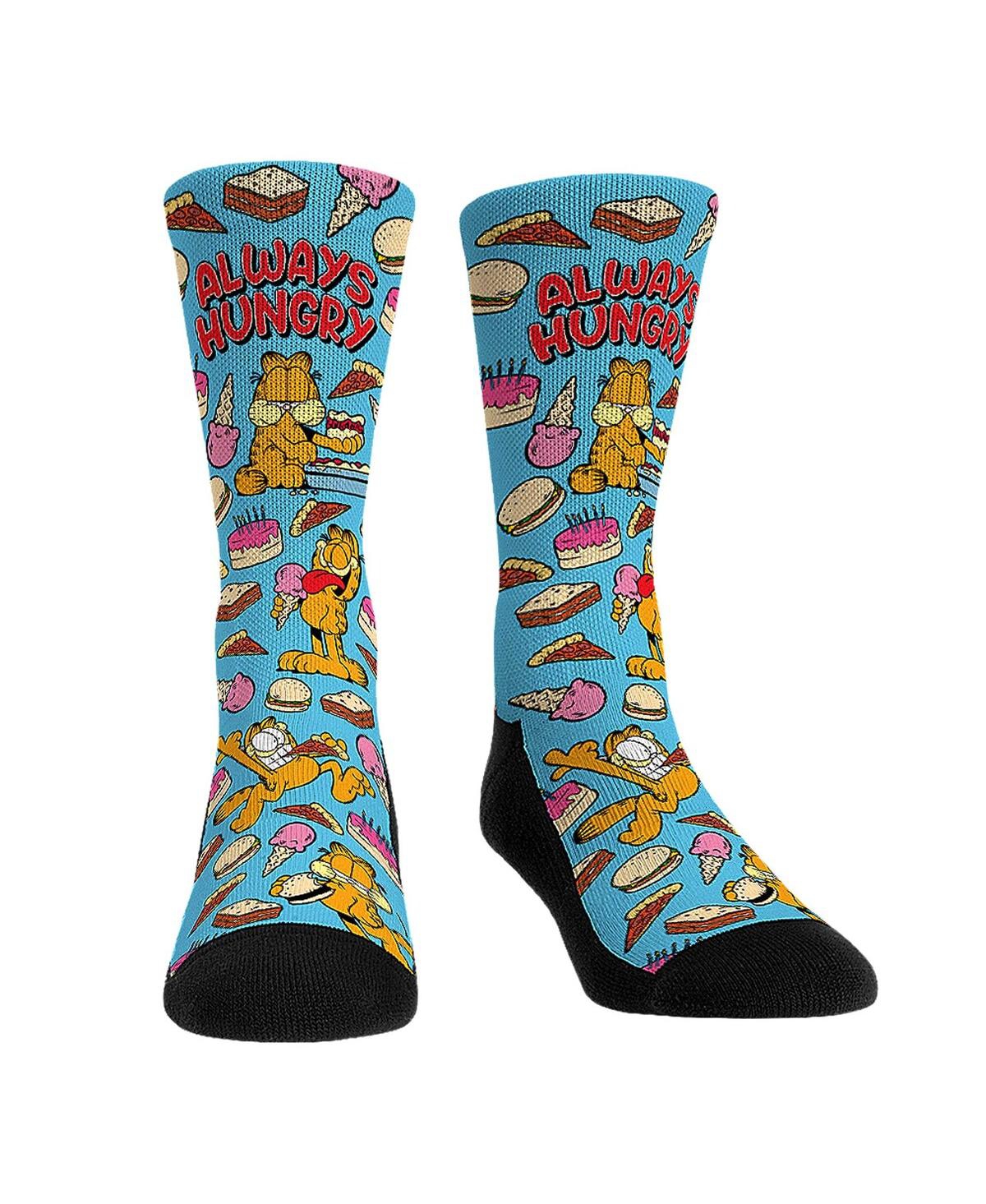 Rock 'em Men's And Women's Socks Garfield Always Hungry Crew Socks In Blue