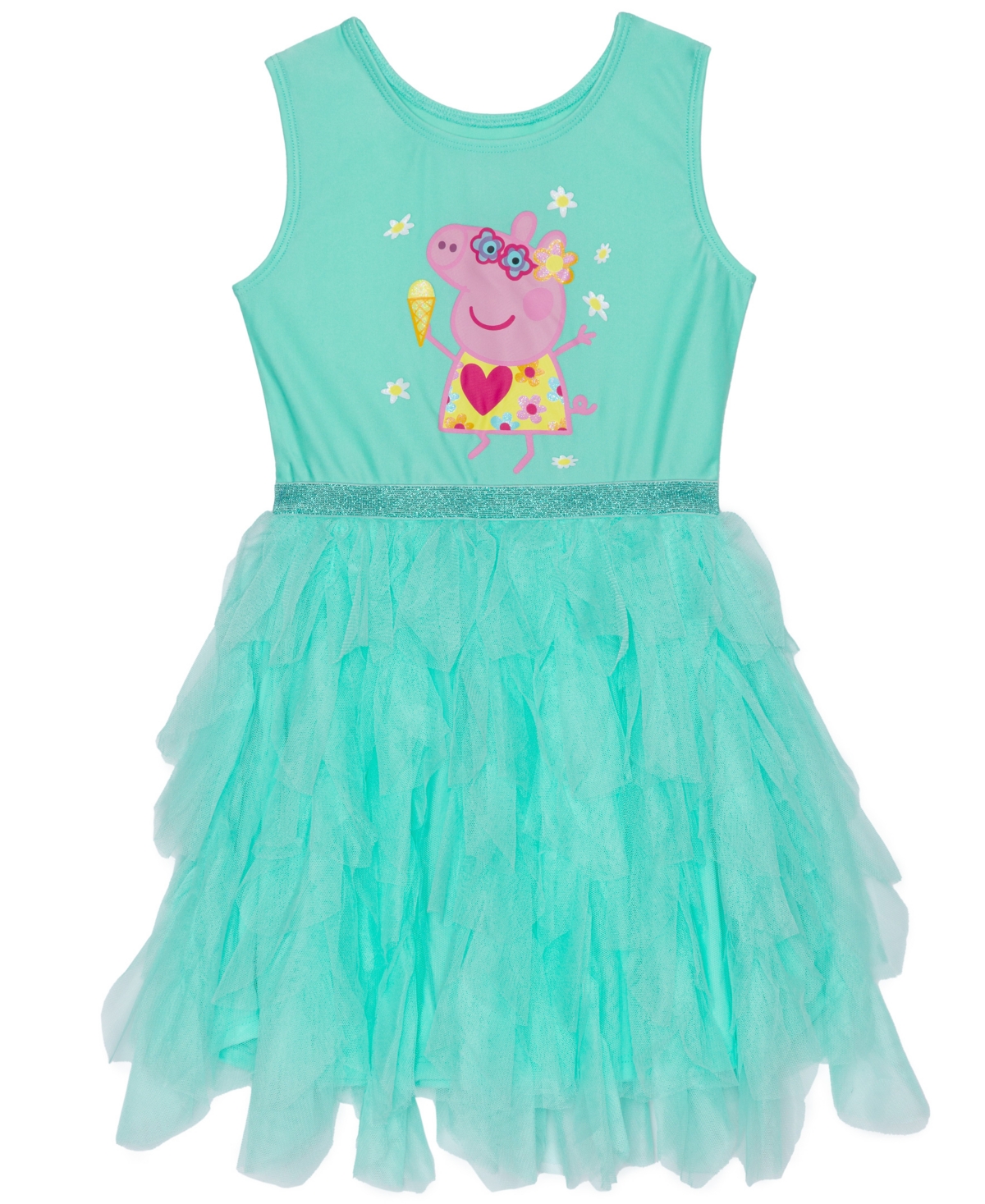 Shop Peppa Pig Toddler & Little Girls Ice Cream Sleeveless Tutu Dress In Aqua
