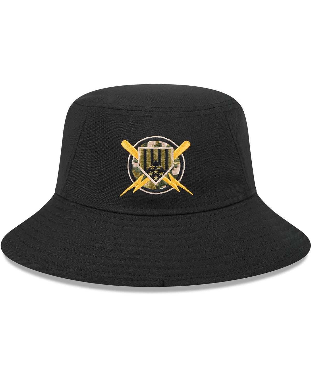 NEW ERA MEN'S BLACK CHICAGO CUBS 2024 ARMED FORCES DAY BUCKET HAT 