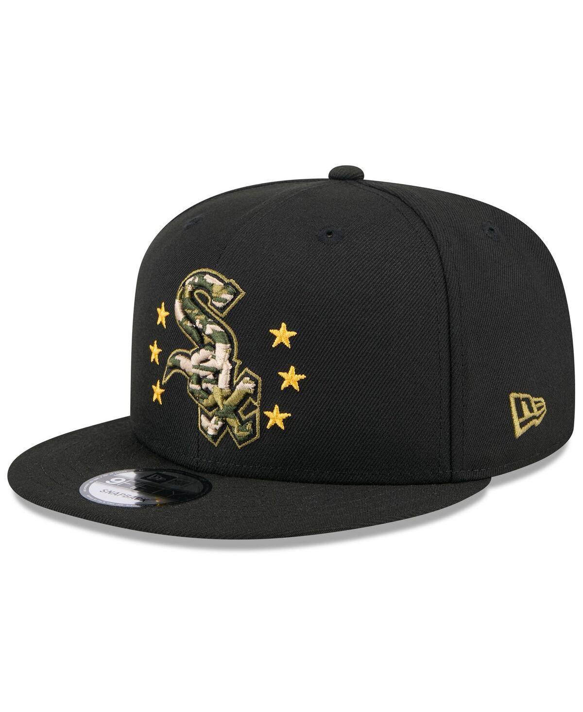 NEW ERA MEN'S BLACK CHICAGO WHITE SOX 2024 ARMED FORCES DAY 9FIFTY SNAPBACK HAT 