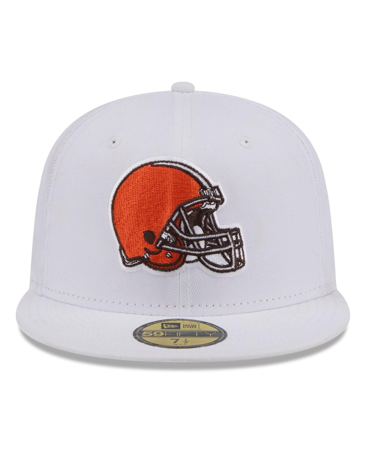 New Era Men'sCleveland Browns Omaha 59FIFTY Fitted Hat - White