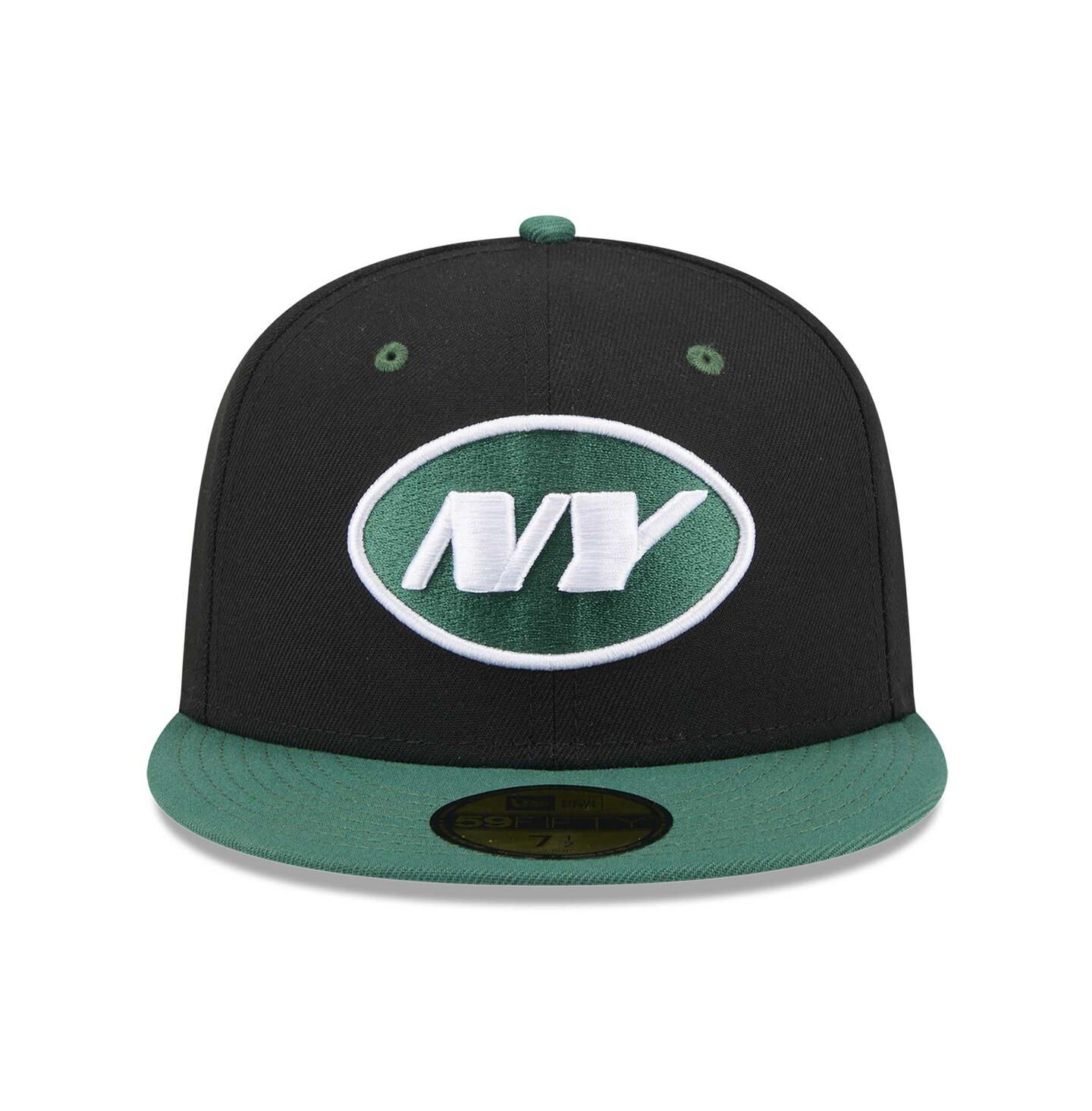 Мужская кепка New Era Black/Green New York Jets Flipside 2Tone 59FIFTY Fitted Hat — фото 3