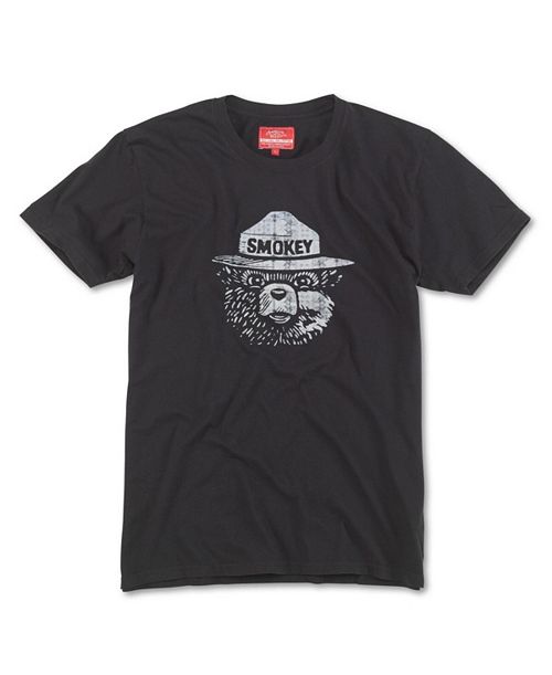 alfani American Needle Men's and Women's Black Smokey the Bear Logo T-Shirt Sports Fan Shop