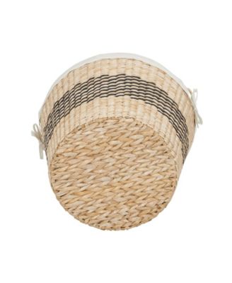 Woven Basket, Decorative Basket with Handles and Cotton Liner