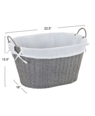 Woven Laundry Basket with Handles and Liner, Basket