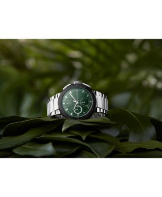 Men's Multifunction Silver-Tone Stainless Steel Watch 44mm