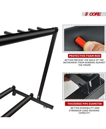 5 CORE GRack 7-in-1 Multi Guitar Stand - Holds 7 Acoustic, Electric, Or Bass Guitars (Foldable)
