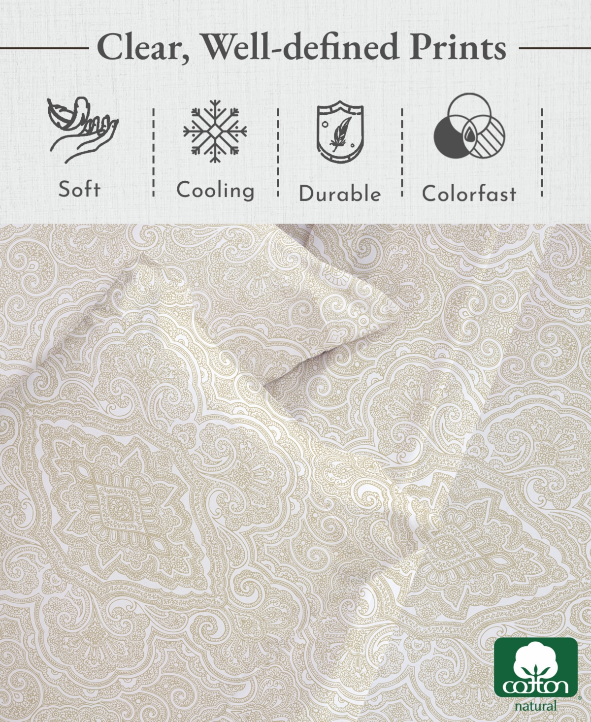 California Design Den 400 Thread Count 100% Cotton Printed Sheet Set