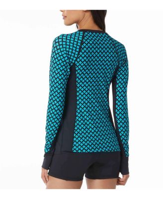 Ava Zip Front Floral Rash Guard