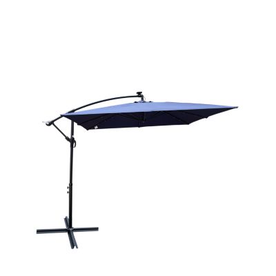 Streamdale Solar Powered LED Patio Umbrella with Crank & Base