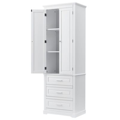 Streamdale Tall Storage Cabinet With Three Drawers For Bathroom/Office