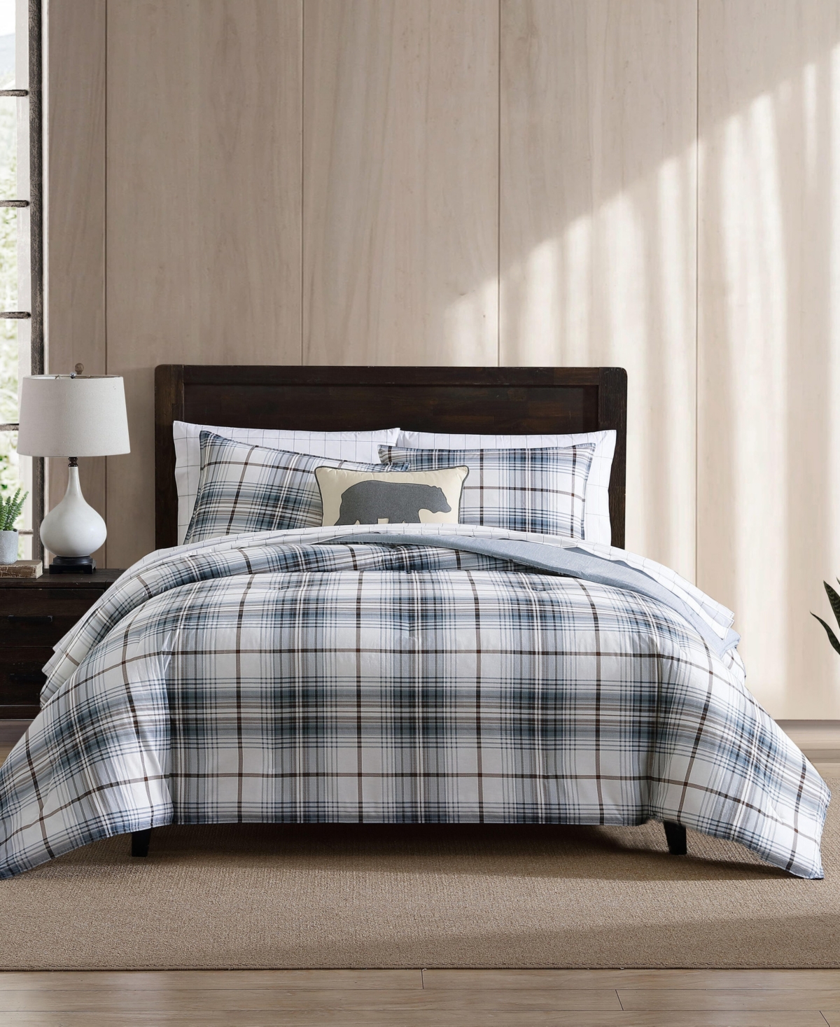 Eddie Bauer Alder Plaid Reversible 3 Piece Comforter Set