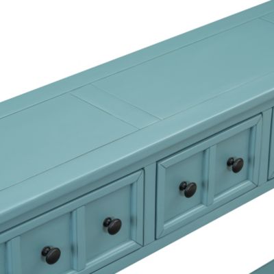 60" Rustic Console Table with Drawers & Shelf